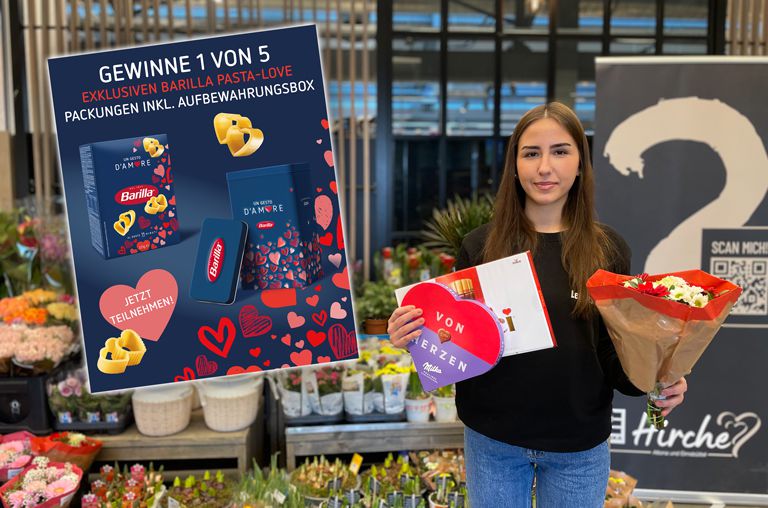 EDEKA Hirche mit Produkten und Barilla-Gewinnspiel zum Valentinstag